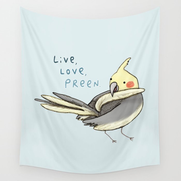 Live, Love, Preen Wall Tapestry