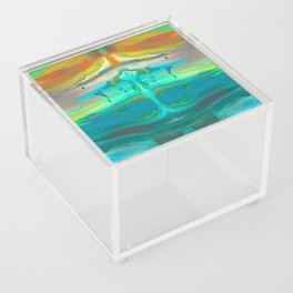 Heaven and Hell Teal Acrylic Box