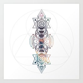Light Moon Phase Nebula Totem Art Print