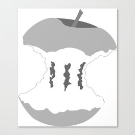 Black and White Apple Core Canvas Print