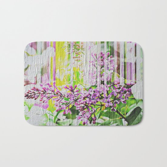 White Washed Painted Lilac Bath Mat