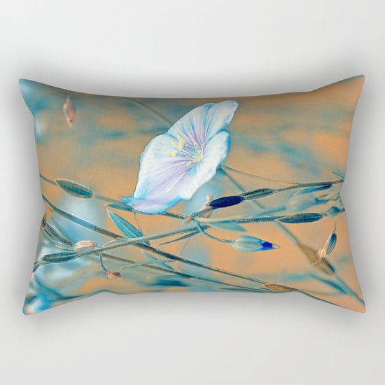 Flax(turquoise). Rectangular Pillow