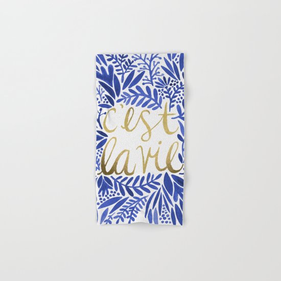 That's Life – Gold & Blue Hand & Bath Towel