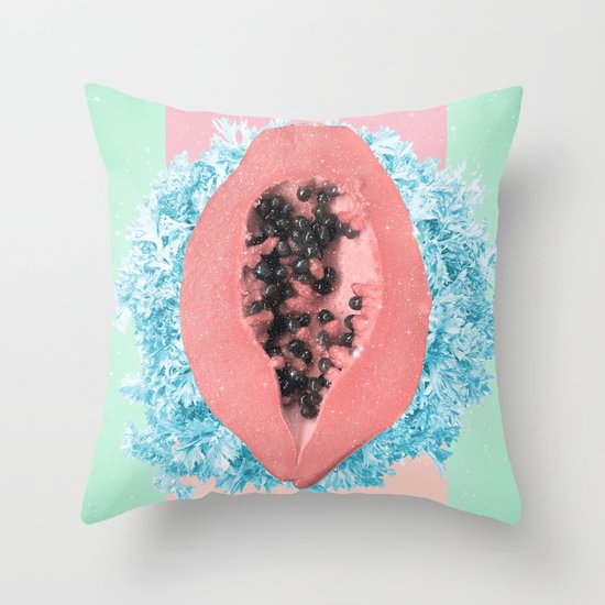 Papaya Rocks Throw Pillow