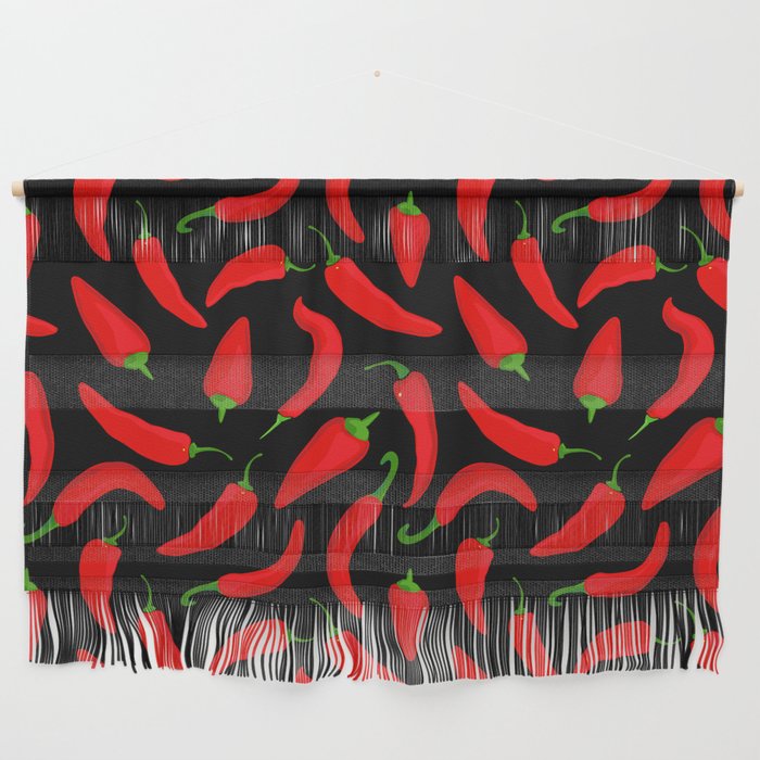 Red Chilli Peppers Pattern Wall Hanging