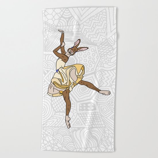 Bunny Rabbit Ballerina Tutu Beach Towel