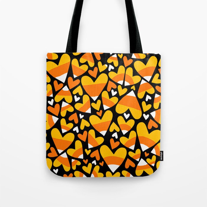 Halloween Candy Corn Hearts Tote Bag
