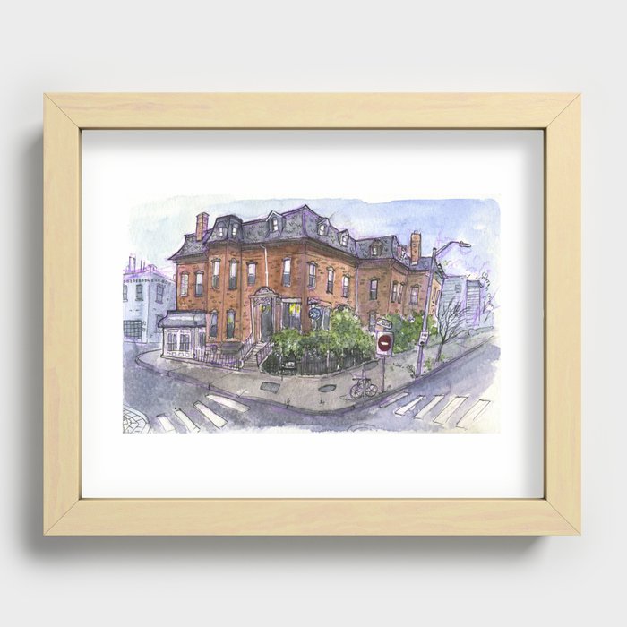 Cambridge Central Square Sketch Recessed Framed Print