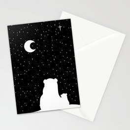 Mommy and Baby Bear Night Stationery Card