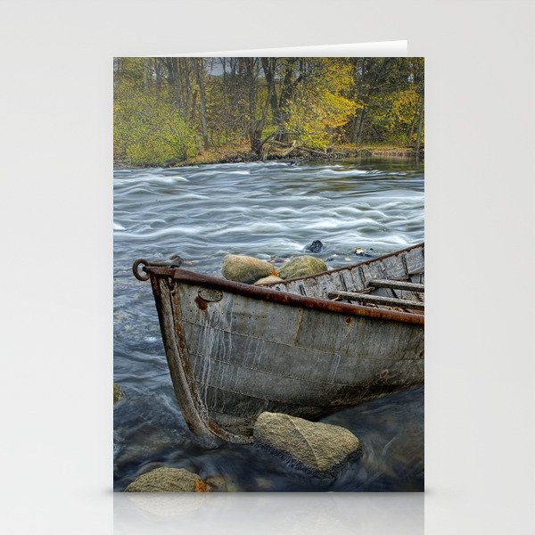 Canoe on the Thornapple River in Autumn Stationery Cards