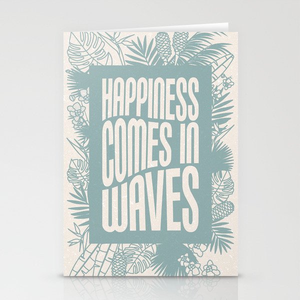 Happiness Comes in Waves - Tropical Explosion Stationery Cards