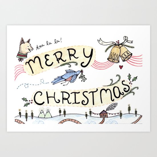 Merry Christmas Art Print