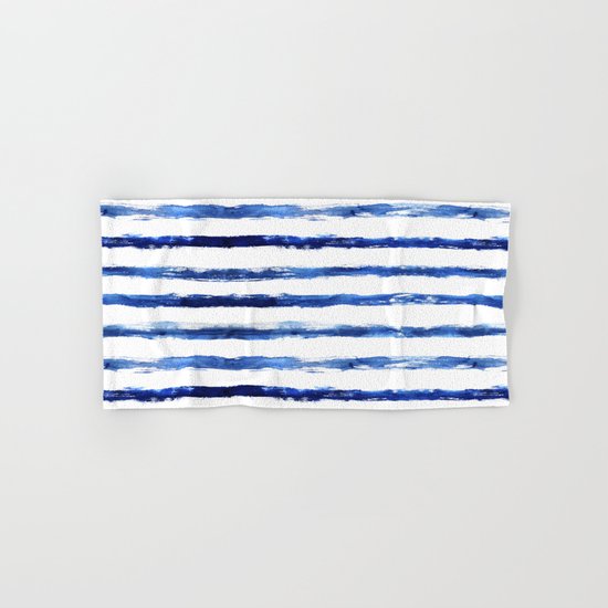 Blue grungy stripes Hand & Bath Towel