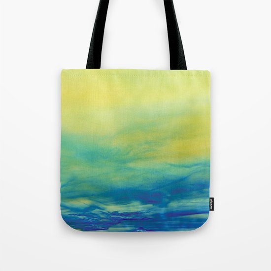 YELLOW & BLUE TOUCHING #1 #abstract #art #society6 Tote Bag