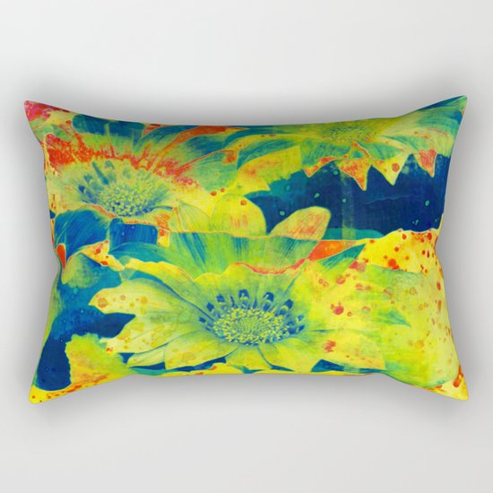 bright flowers https://society6.com/clemm?promo=X9B3VVZDM7J6 Rectangular Pillow