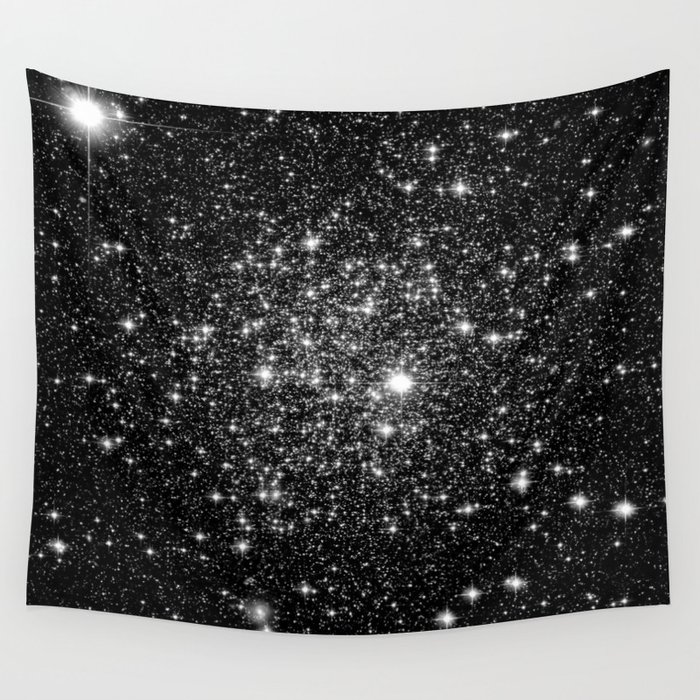 Black and on sale white star tapestry