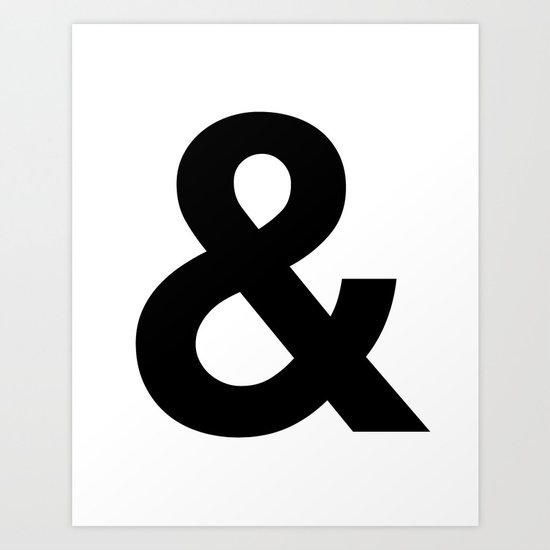 Ampersand Black And White Helvetica Typography Design Poster Home