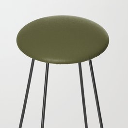 Deep Olive Green solid color modern abstract pattern  Counter Stool