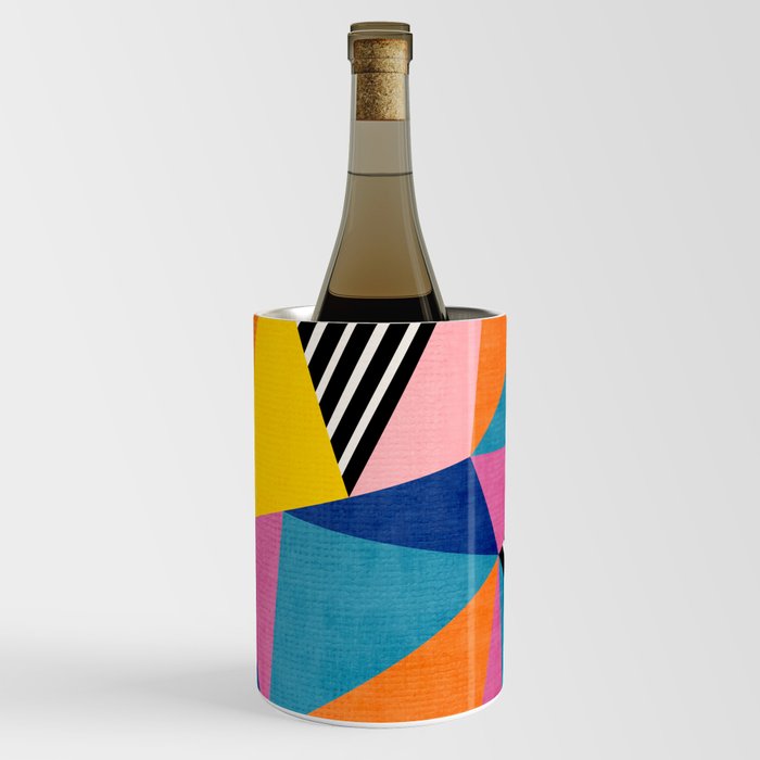 Colorful Vibrant Bold Modern Geometric Art Wine Chiller