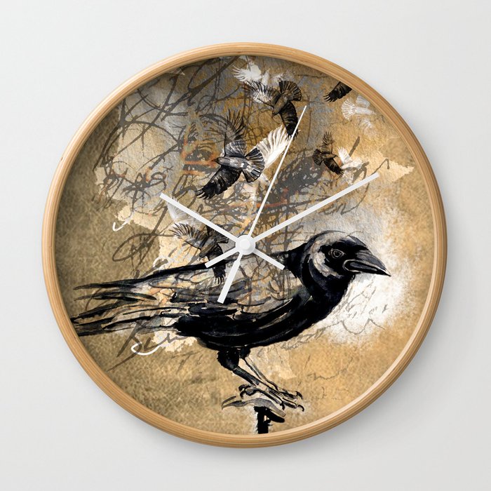 crow's soul Wall Clock