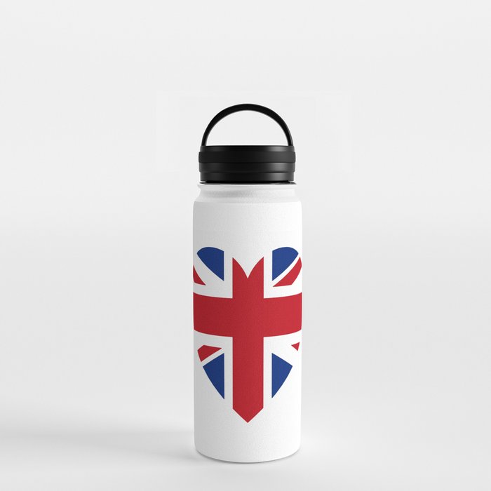 BRITISH UNION JACK HEART Water Bottle