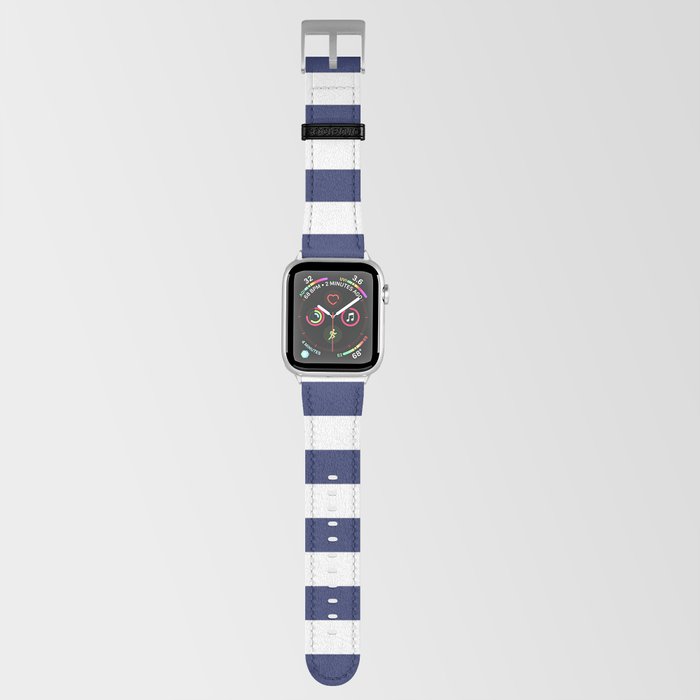Navy Blue and White Stripes Apple Watch Band