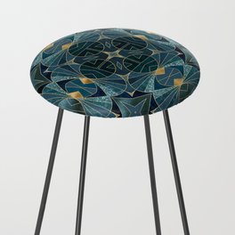 Teal Gold Art Deco Great Gatsby Style Design Counter Stool