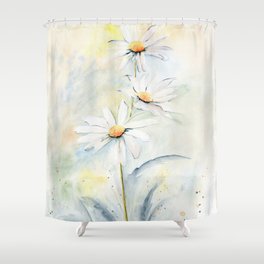 White Daisies Shower Curtain