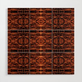 Liquid Light Series 42 ~ Orange Abstract Fractal Pattern Wood Wall Art