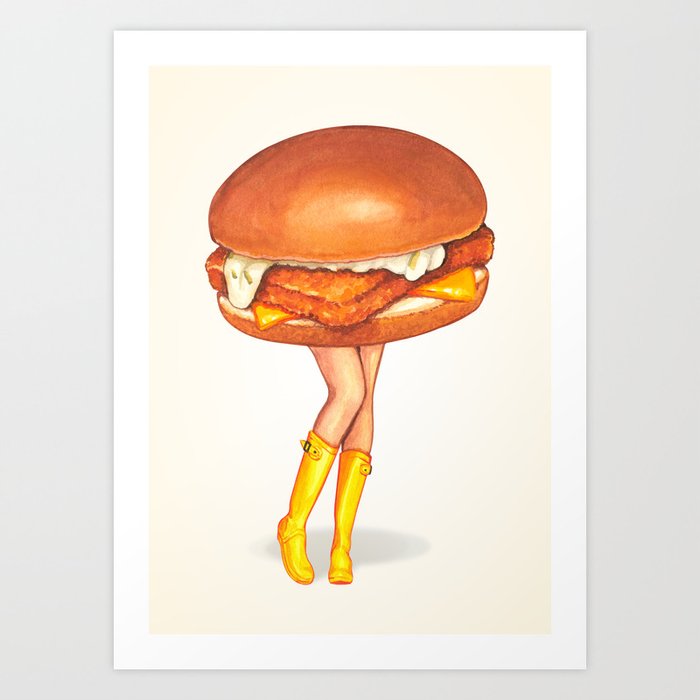 Fish Sandwich Pin-Up Art Print