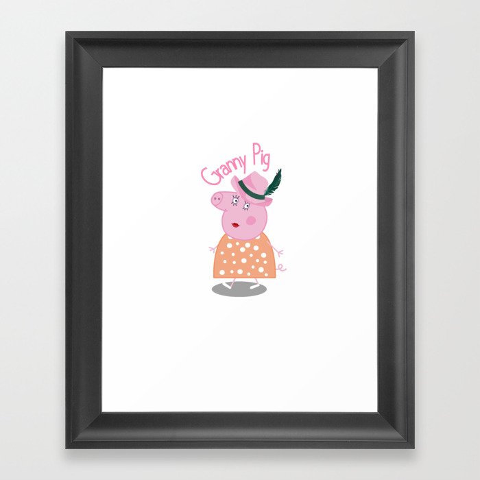 Granny Pig,Grandma Pig tee,Gift for Grandmother Framed Art Print