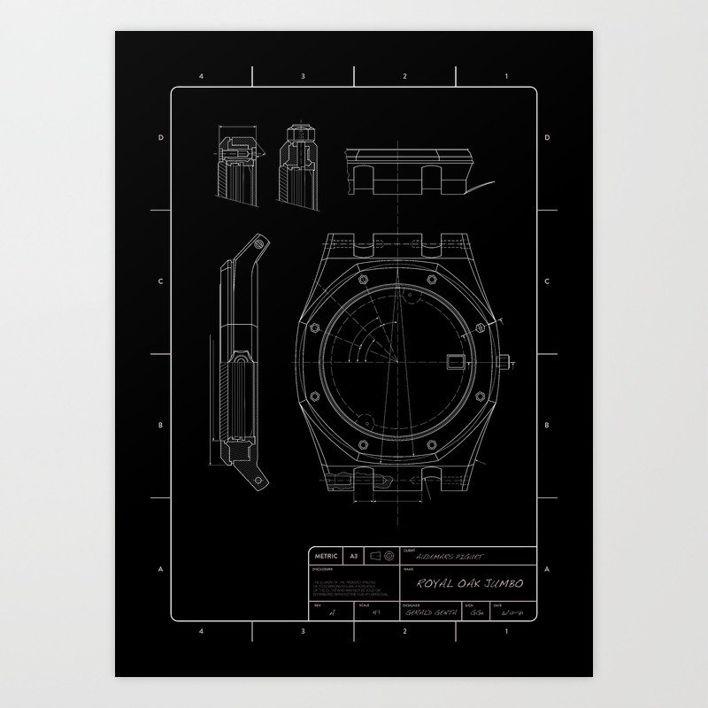 Audemars Piguet Royal Oak Blueprint Art Print By Hedbrg Society6