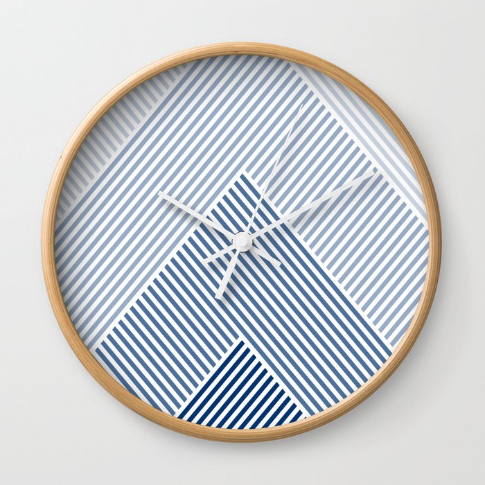 Blue Shades Lines  Wall Clock