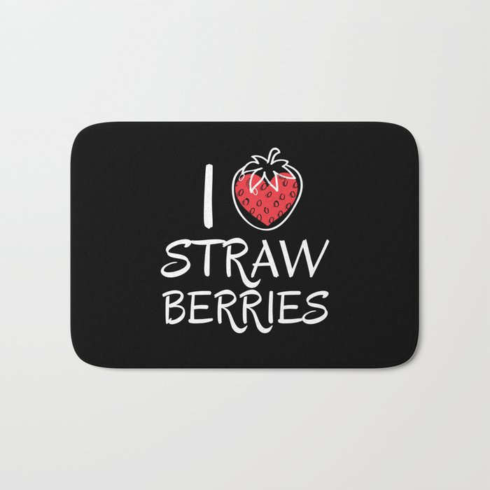 I Love Strawberries Strawberry Fruits Bath Mat