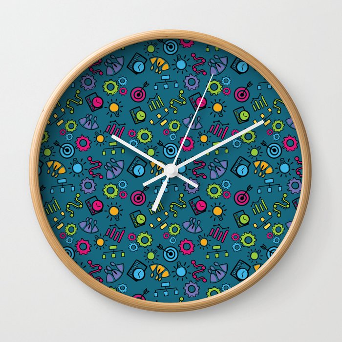 Project Management - Teal Wall Clock