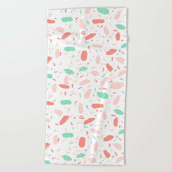 Abstract minimal dots polka dots painted sprinkles trendy modern color palette Beach Towel