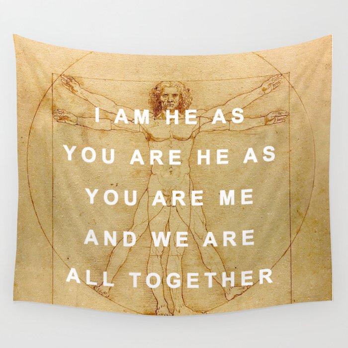 Vitruvian man top tapestry