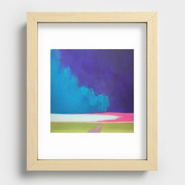 Summer Storm with Green Fields Recessed Framed Print