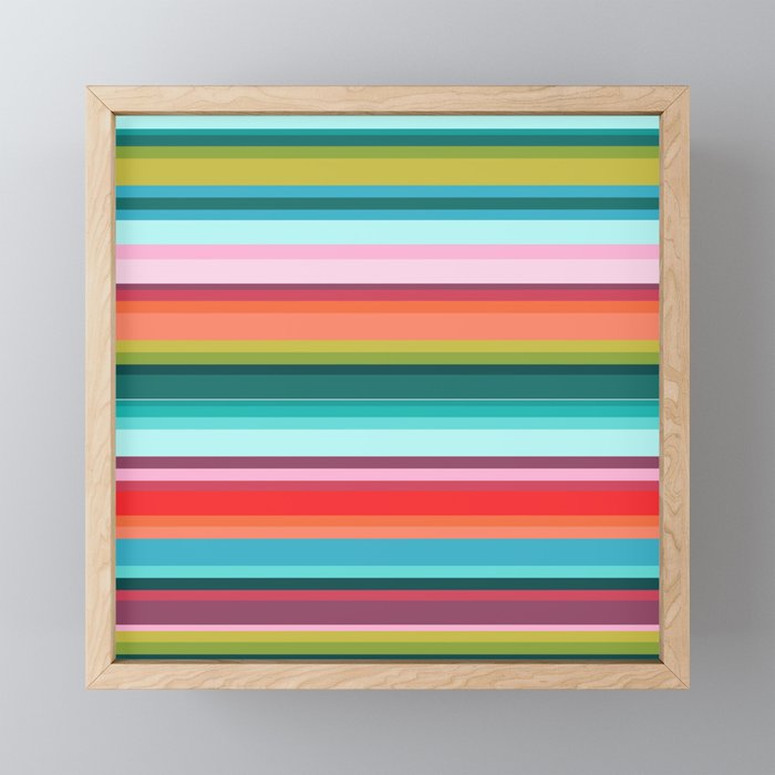 Rainbow stripes Framed Mini Art Print