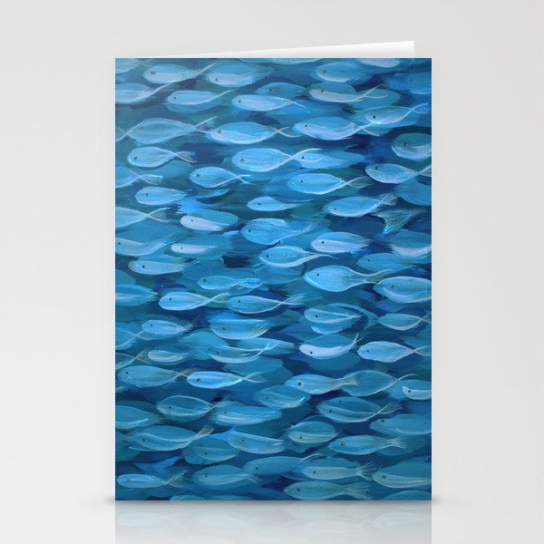 Shimmer Shoal in Blue Stationery Cards