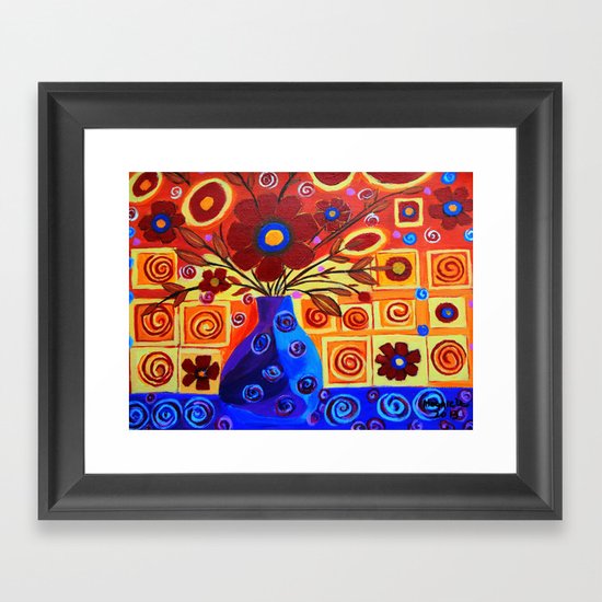 Flowers in vase Framed Art Print