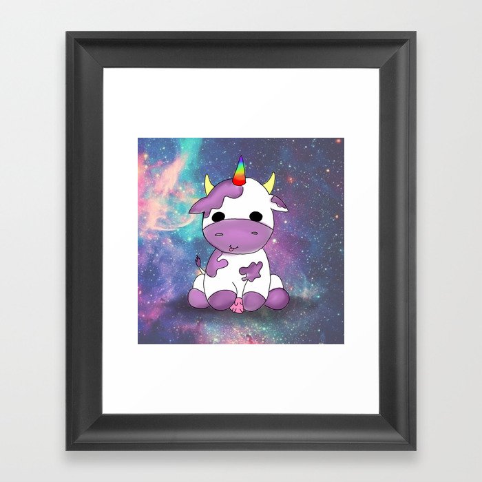 Unicorn Cow Framed Art Print