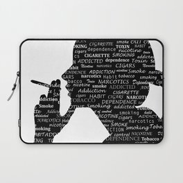 Girl smoking silhouette with typography pattern Laptop Sleeve