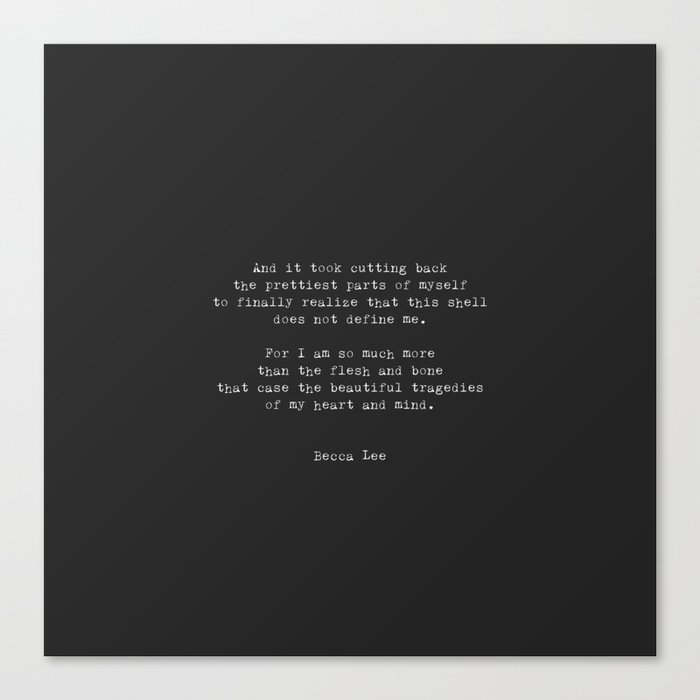 Becca Lee | Typewriter Style Quote Canvas Print