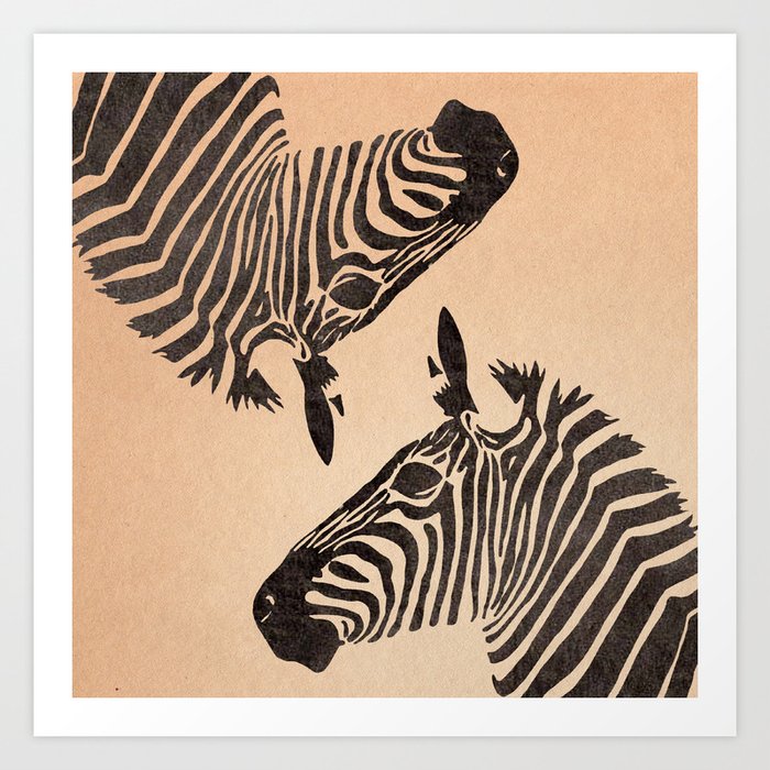 zebra Art Print by elvia montemayor | Society6