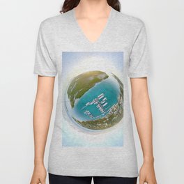 Tiny Planet Turks and Caicos V Neck T Shirt