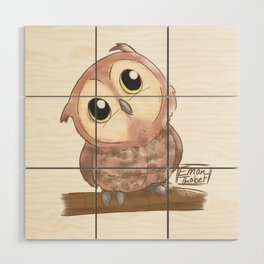 Baby owl Wood Wall Art