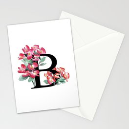 Letter 'B' Begonia Flower Monogram Typography Stationery Card