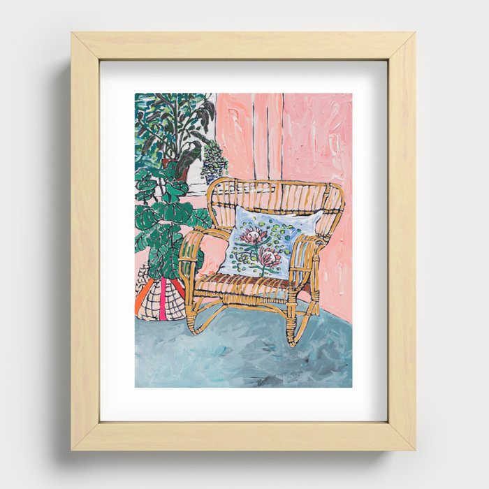 Cane Chair After David Hockney Recessed Framed Print
