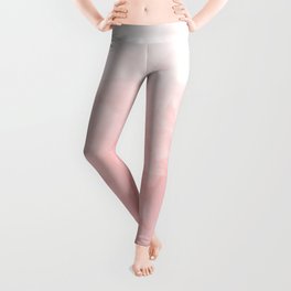 Shades of Soft Baby Pink, Minimal Abstract Painting in Pastel Color Leggings